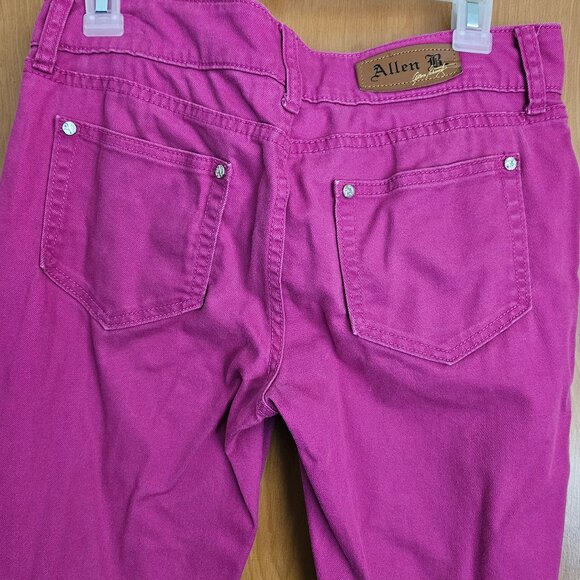 Allen B. by Allen Schwartz Pink Zip-Up Jeans With Silver Tone Buttons - Size 6 - Picture 3 of 16
